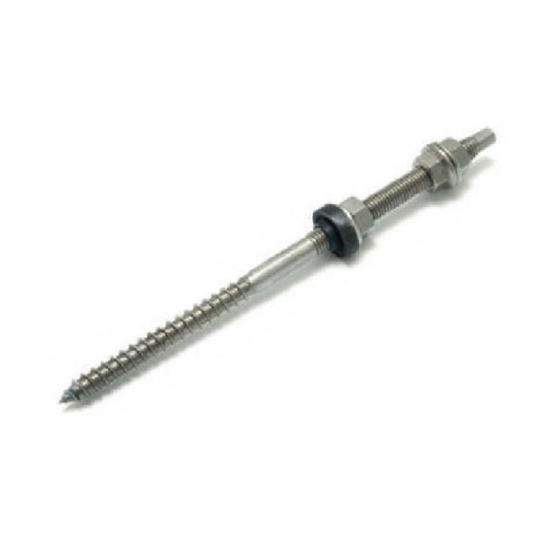 Stockschraube 250 mm mit Sperrzahnmuttern und EPDM-Dichtgummi