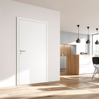 Inntentür flächenbündig Durat Weißlack Dekor 959x2097 links 265-285