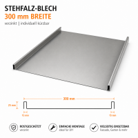 Designblech Stehfalz Optik verzinkt | Garten & Fassade