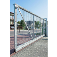 Freitragendes Schiebetor PI 95 Gitterpaneel VEGA B 6500 x 1200