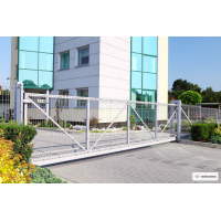 Freitragendes Schiebetor PI 95 Gitterpaneel VEGA B 6500 x 1200