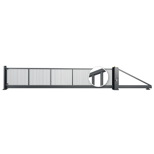 Freitragendes Schiebetor PI 95 Rohrfüllung fi 25 mm 6500 x 1700