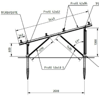 Freiland Aufständerung für 14 Solarmodule Genehmigungsfrei* | Standard | 25°