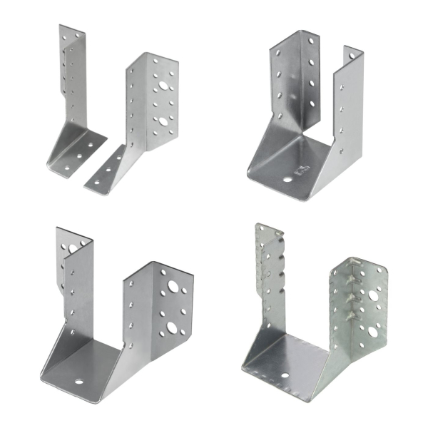 Balkenschuhe – verzinkte Balkenträger für den Holzbau (Kombi-Innen, Kombi-Außen, geteilt-Außen)