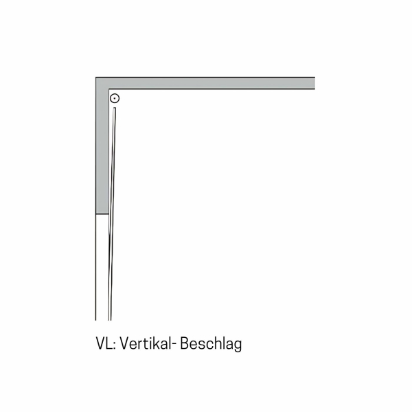 Vertikal- Beschlag mit Federwelle oben