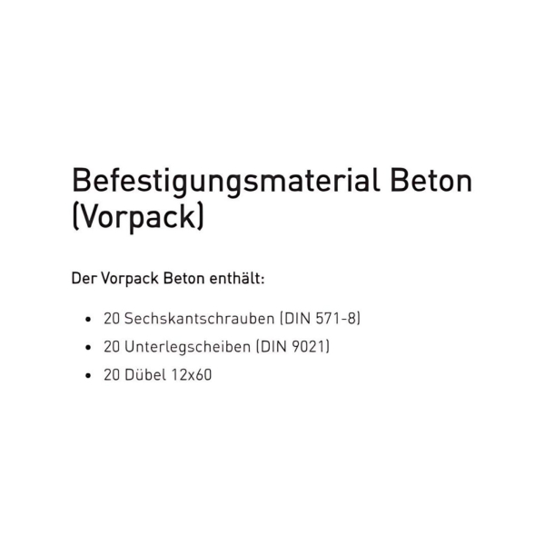 Befestigungsmaterial Beton Vorpack
