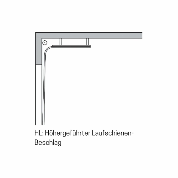 Höhergeführter Beschlag bis ≤ 1500 mm Sturzhöhe