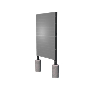 Solarzaun - einbetoniert 90 Grad* Holzdekor A ohne PV Modul - 99% UPCYCLING