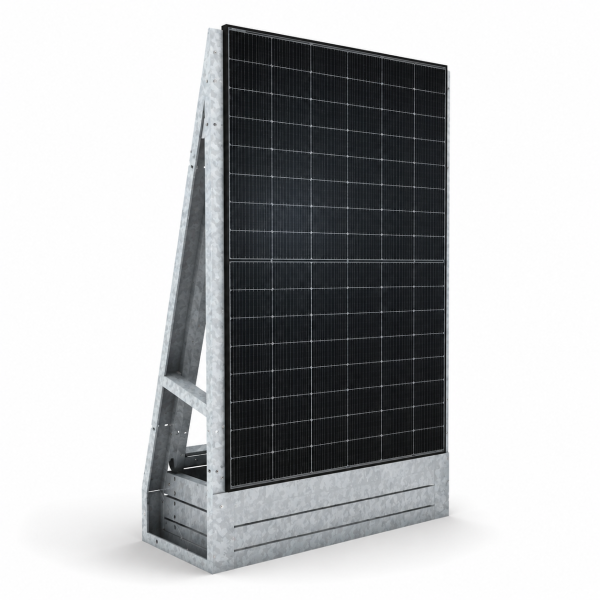 Solarzaun vertikal freistehend 90° – Größe M (1840 × 1040 mm) | PV-Zaunelement aus verzinktem Stahl