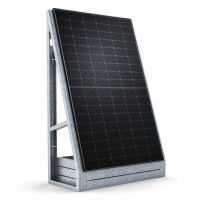 Solarzaun vertikal freistehend 73° – Größe L (1762 × 1144 mm) | PV-Zaunelement aus verzinktem Stahl