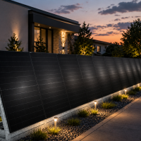 Solarzaun vertikal freistehend 73° – Größe L (1762 × 1144 mm) | PV-Zaunelement aus verzinktem Stahl