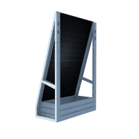 Solarzaun vertikal freistehend 73° – Größe M (1840 × 1040 mm) | PV-Zaunelement aus verzinktem Stahl