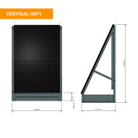 Solarzaun - freistehend 65 Grad Anthrazit/Weiß ohne PV Modul