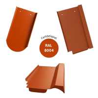 Blechziegel | Metalldachplatte passend für Bogener Klinkerbiber Segmentschnitt 180x360 Rot RAL 8004