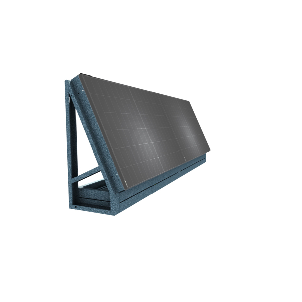 Solarzaun| freistehend horizontal/65 Grad/Holzdekor A/2 Stück/ohne PV Modul