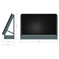 Solarzaun| freistehend horizontal/65 Grad/Holzdekor A/2 Stück/ohne PV Modul