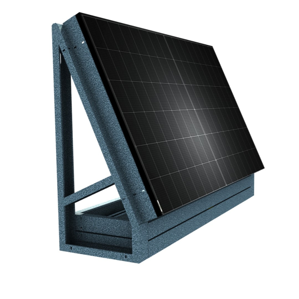Solarzaun| freistehend horizontal/65 Grad/Verzinkt/Größe L