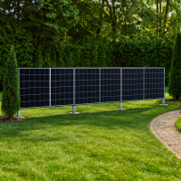 Solarzaun zum Einbetonieren – stabiler PV-Zaun zur Stromgewinnung | verzinktes Stahlgestell