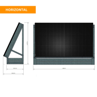 Solarzaun horizontal, freistehend - 99% UPCYCLING