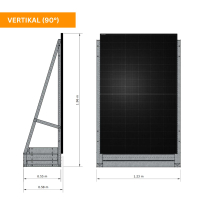 Solarzaun freistehend – PV-Zaun ohne Einbetonieren | verzinktes Stahlgestell für Strom & Sichtschutz