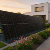 Solarzaun vertikal, freistehend - 99% UPCYCLING