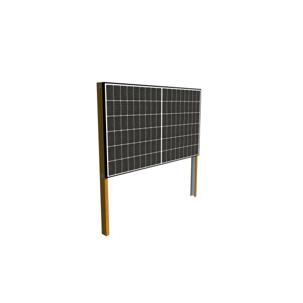 Aktion! Solarzaun horizontal einbetoniert - 99% UPCYCLING Holzdekor