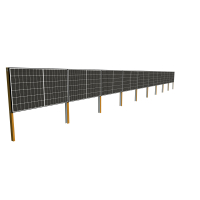Aktion! Solarzaun horizontal einbetoniert - 99% UPCYCLING (Größe M)