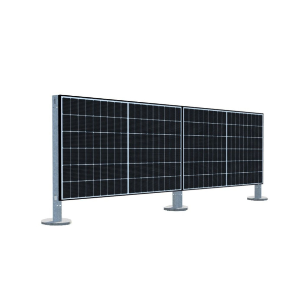 Gartenkraftwerk 2x Q.Tron Classic 440Wp + Solax X1 Micro Wechselrichter- 90° einbetoniert horizontal