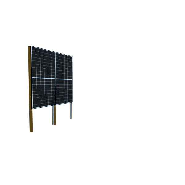 Gartenkraftwerk Komplettset Q Cells Solarmodul 390 Wp + Wechselrichter - 90° einbetoniert vertikal