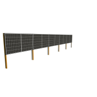 Aktion! Solarzaun horizontal einbetoniert - 99% UPCYCLING Verzinkt
