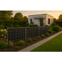 Aktion! Solarzaun horizontal einbetoniert - 99% UPCYCLING