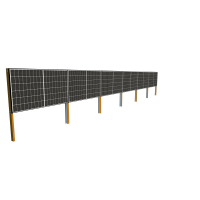 Aktion! Solarzaun horizontal einbetoniert inkl. Q-Cells Solarmodul - 99% UPCYCLING