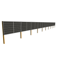Aktion! Solarzaun horizontal einbetoniert inkl. Q-Cells Solarmodul - 99% UPCYCLING