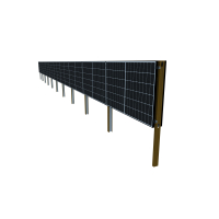 Aktion! Solarzaun horizontal einbetoniert inkl. Q-Cells Solarmodul - 99% UPCYCLING