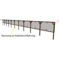 Aktion! Solarzaun horizontal einbetoniert inkl. Q-Cells Solarmodul - 99% UPCYCLING