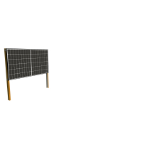 Aktion! Solarzaun horizontal einbetoniert inkl. Q-Cells Solarmodul - 99% UPCYCLING