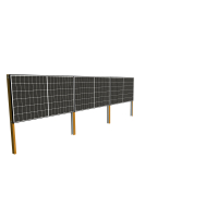 Aktion! Solarzaun horizontal einbetoniert inkl. Q-Cells Solarmodul - 99% UPCYCLING