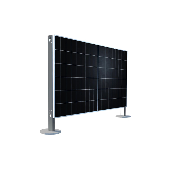 Aktion! Solarzaun horizontalt einbetoniert - 99% UPCYCLING  (Größe XL)