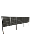 Aktion! Solarzaun horizontalt einbetoniert - 99% UPCYCLING Anthrazit/Weiß
