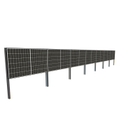 Aktion! Solarzaun horizontalt einbetoniert - 99% UPCYCLING Anthrazit/Weiß