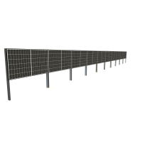 Aktion! Solarzaun horizontalt einbetoniert - 99% UPCYCLING Anthrazit/Weiß