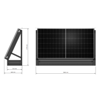 Solarzaun horizontal für XL Modul, freistehend - 99% UPCYCLING