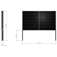Solarzaun horizontal für XL Modul, betoniert - 99% UPCYCLING