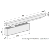 ECO Schulte Newton TS-41 Türschließer mit Gleitschiene – EN 1–4 | Komplett-Set mit Gleitschiene inkl. Montageplatte