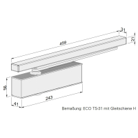 ECO Schulte Newton TS-31 Türschließer mit Gleitschiene – EN 1-3 | Komplett-Set mit Gleitschiene inkl. Montageplatte