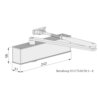 ECO Schulte Newton TS-50 Türschließer mit Gelenkarm – EN 2–6 | Komplett-Set mit Gelenkarm inkl. Montageplatte