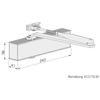 ECO Schulte Newton TS-20 Türschließer mit Gelenkarm – EN 2/3/5 | Komplett-Set mit Gelenkarm inkl. Montageplatte