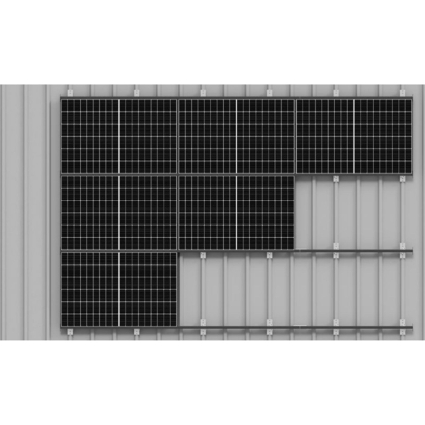 Fassaden-Montageset für 6 Module (1961x1134x30 | 27 kg) an Trapezblech