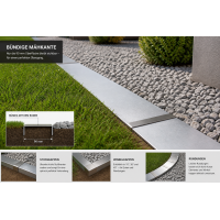 Mähkante für Rasenroboter aus verzinktem Stahl – 90 mm Überfahrfläche | U-Profil