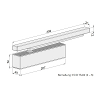 Türschließer mit Gleitschiene ECO Schulte Newton TS-62 – EN 2–5 | Komplett-Set inkl. Montageplatte